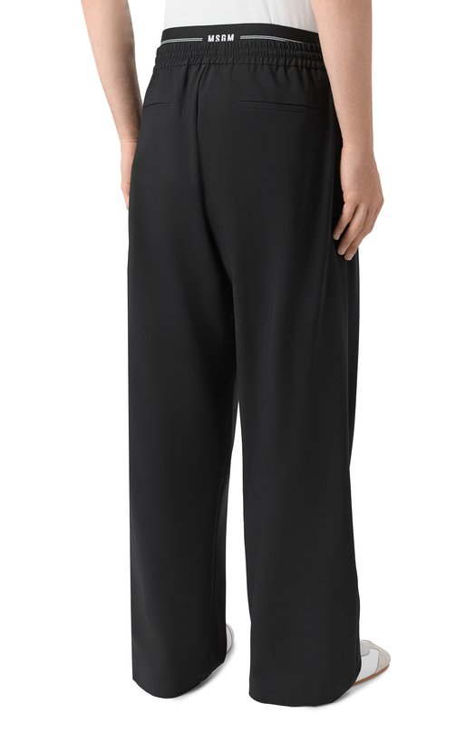 Шерстяные брюки MSGM 4040MP13/267100 Чёрный  4040MP13/267100 Фото 4