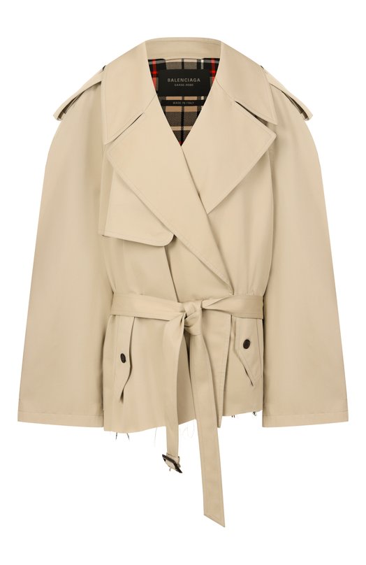 Хлопковый тренч Balenciaga 814615/TBP01 Бежевый 814615/TBP01