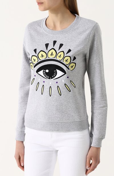Хлопковый свитшот с контрастной вышивкой KENZO, арт. 2SW7104XI, фото 3