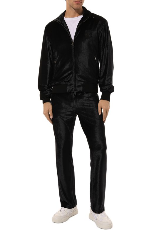 Бархатные брюки Dolce & Gabbana GP09XZ/HU7S0 Чёрный  GP09XZ/HU7S0 Фото 2