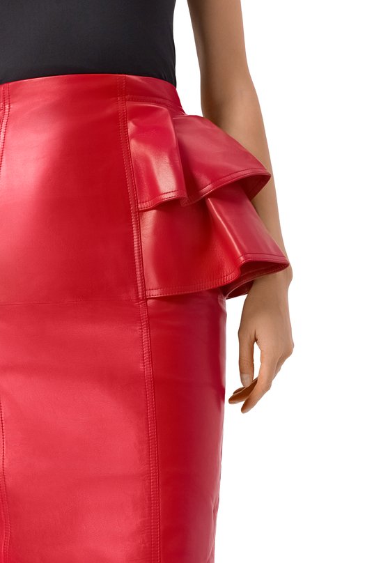 Кожаная юбка Valentino 7B3NI07V/9G6 Красный  7B3NI07V/9G6 Фото 5