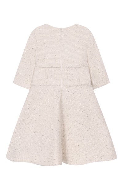 Твидовое платье ELIE SAAB JUNIOR кремового цвета по цене 87850 руб., арт. EFAB128 V1/TS1129, фото 2 Твидовое платье ELIE SAAB JUNIOR, арт. EFAB128 V1/TS1129, фото 2