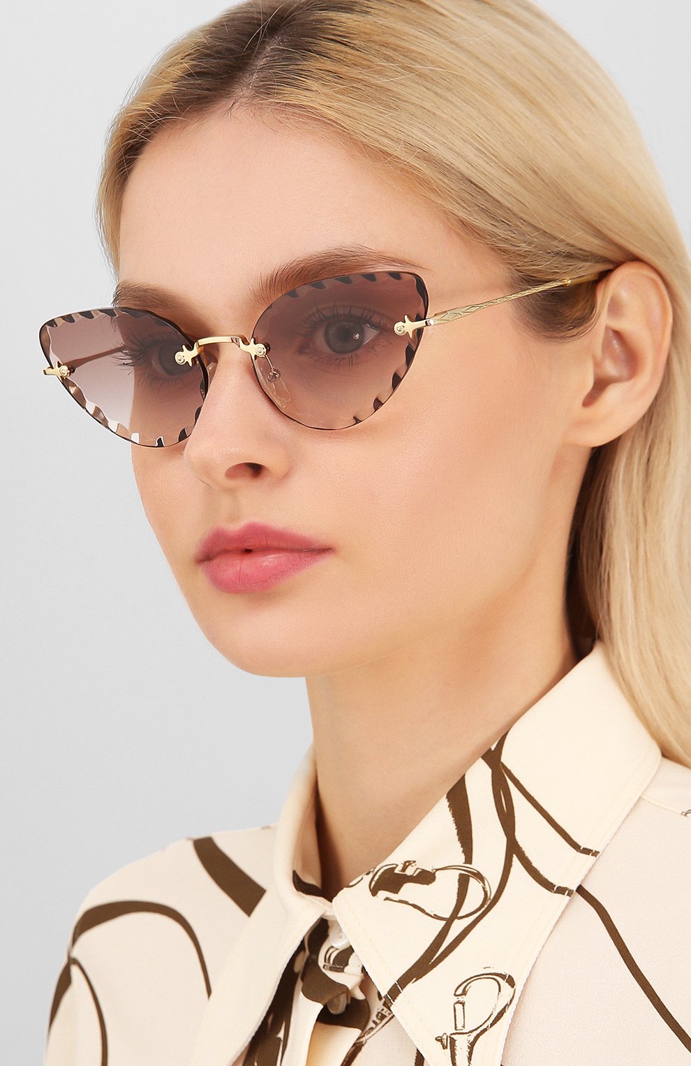 Солнцезащитные очки CHLOÉ коричневого цвета по цене 26900 руб., арт. 157S-742, фото 2 Солнцезащитные очки CHLOÉ, арт. 157S-742, фото 2