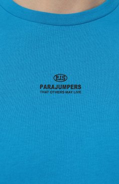 Мужская хлопковая футболка PARAJUMPERS голубого цвета, арт. PMTSRE08 | Фото 5 (Принт: Без принта; Рукава: Короткие; Длина (для топов): Стандартные; Материал сплава: Проставлено; Материал внешний: Хлопок; Драгоценные камни: Проставлено; Стили: Кэжуэл)