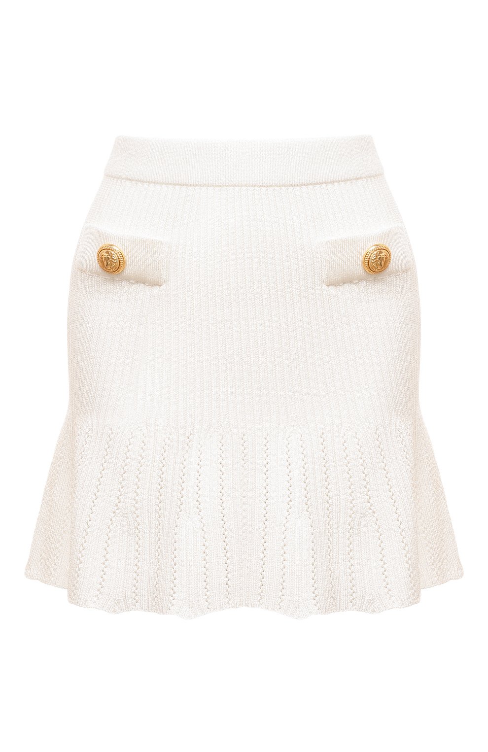 Юбка из вискозы BALMAIN белого цвета по цене 121000 руб., арт. DF1LBA24/KF24, фото 1 Юбка из вискозы BALMAIN, арт. DF1LBA24/KF24, фото 1