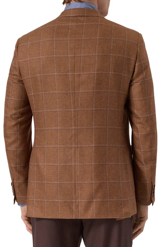 Пиджак из шелка и кашемира Brioni RG0D0P-PC40G Коричневый  RG0D0P-PC40G Фото 6