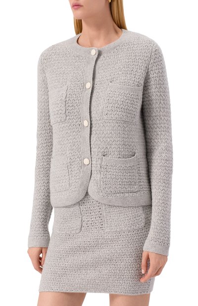 Кашемировый кардиган ARCH4 серого цвета по цене 84250 руб., арт. KNCD2362E, фото 3 Кашемировый кардиган ARCH4, арт. KNCD2362E, фото 3