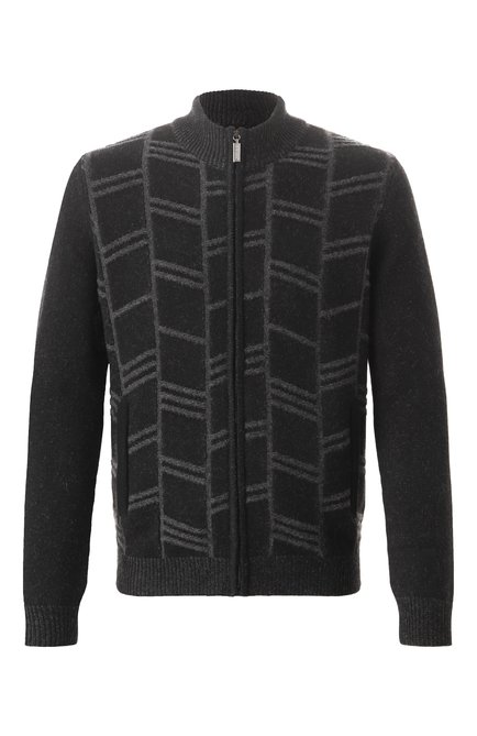 Мужской кардиган из кашемира и шерсти ZILLI черного цвета, арт. KZMC01M0280VTIL00/66 | Фото 1 (Материал внешний: Шерсть, Кашемир; Длина (для топов): Стандартные; Рукава: Длинные; Автоматизация состава: Проставлено; Автоматизация ТО: Проставлено)