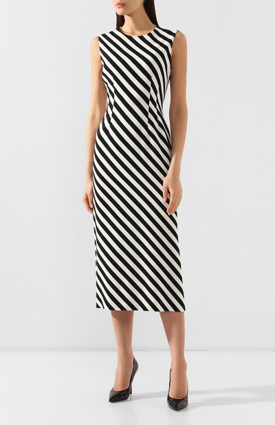 Платье в полоску DRIES VAN NOTEN черного цвета по цене 112500 руб., арт. 191-11052-7097, фото 3 Платье в полоску DRIES VAN NOTEN, арт. 191-11052-7097, фото 3
