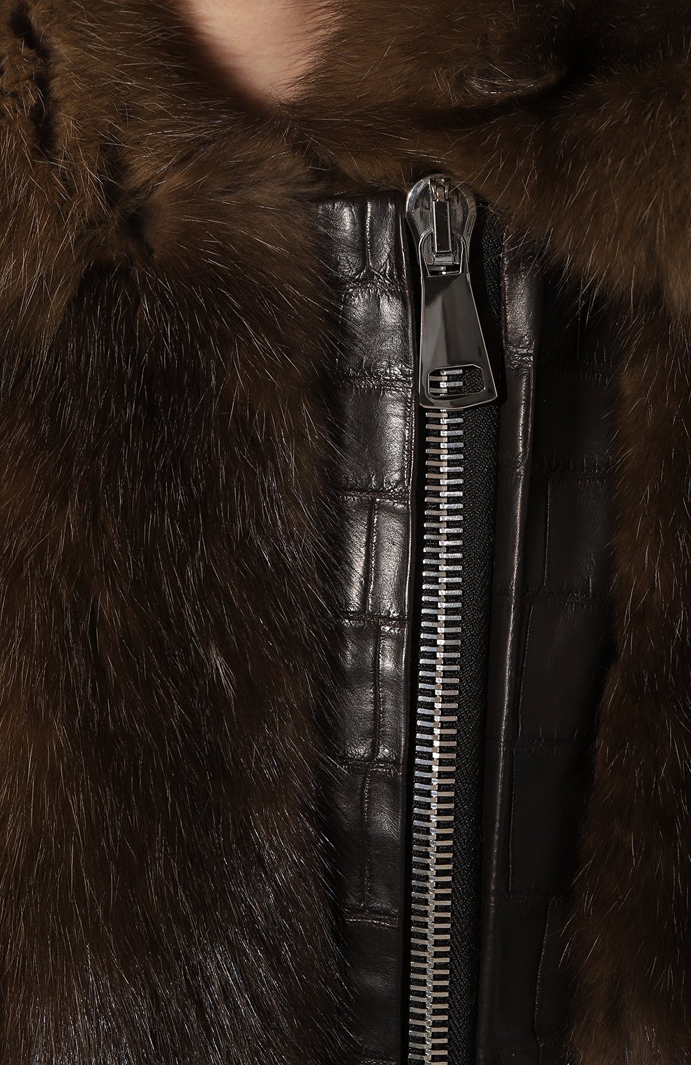 Шуба из меха соболя и отделкой из кожи крокодила JULIA DILUA, арт. 2022-0008, фото 5