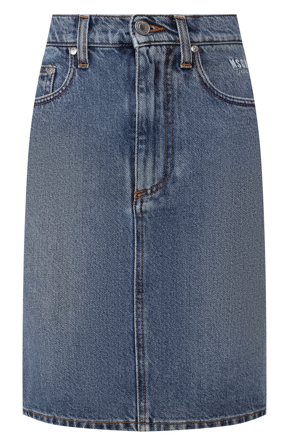 Джинсовая юбка MSGM синего цвета по цене 21550 руб., арт. 2742MDD143L 195993, фото 1 Джинсовая юбка MSGM, арт. 2742MDD143L 195993, фото 1