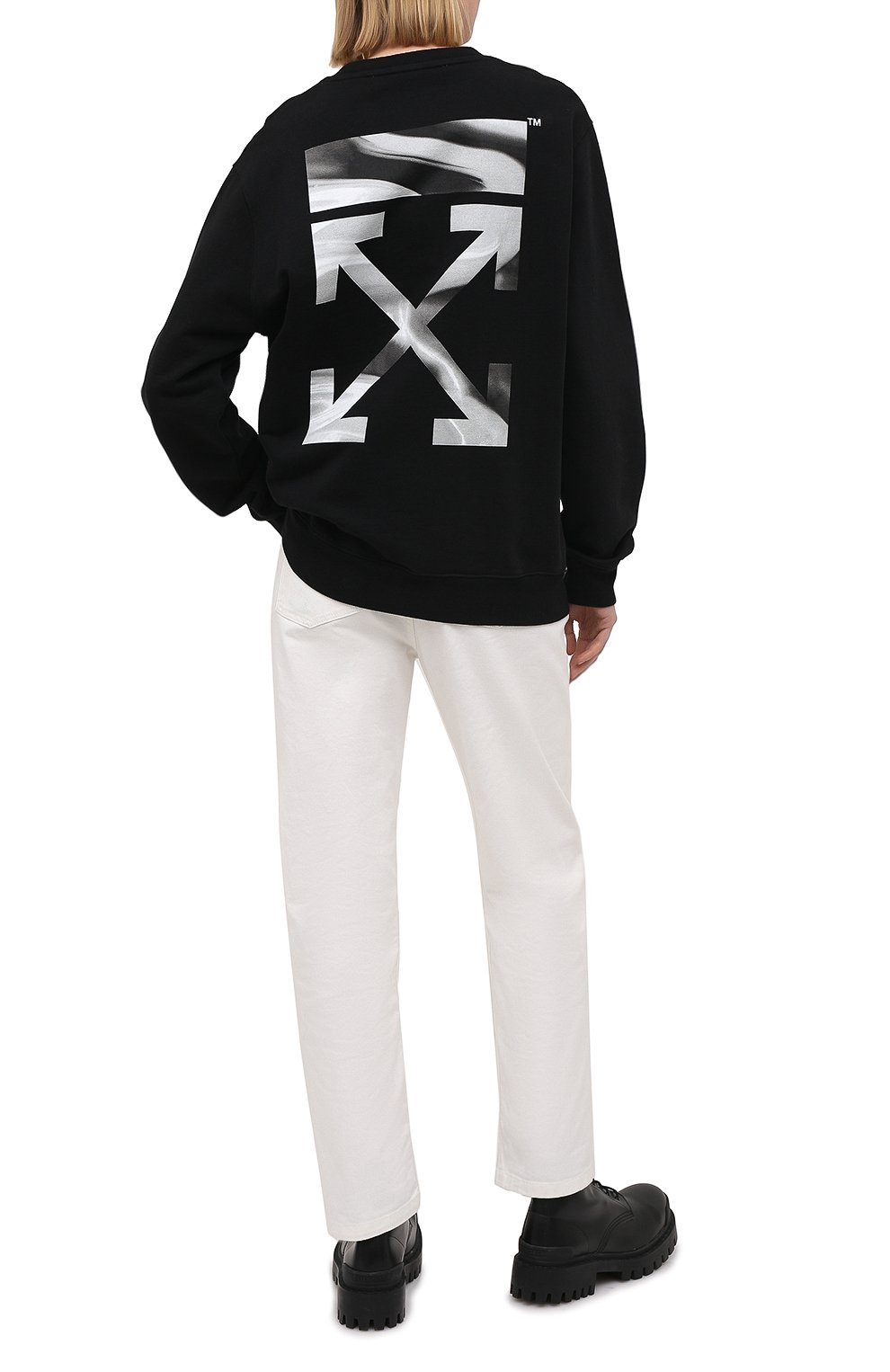 Хлопковый свитшот OFF-WHITE черного цвета по цене 55650 руб., арт. 0WBA055R21JER001, фото 2 Хлопковый свитшот OFF-WHITE, арт. 0WBA055R21JER001, фото 2