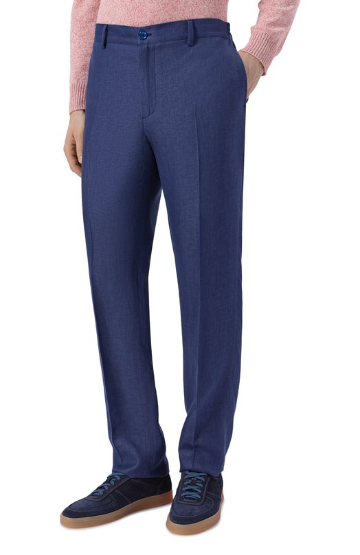 Брюки изо льна и кашемира Stefano Ricci M1T610001F/C167HA Синий  M1T610001F/C167HA Фото 3