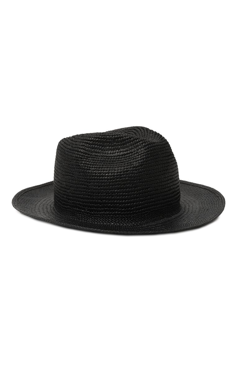 Мужская соломенная шляпа GIORGIO ARMANI черного цвета, арт. 747403/4R601 | Фото 1 (Нос: Не проставлено; Материал: Рафия)