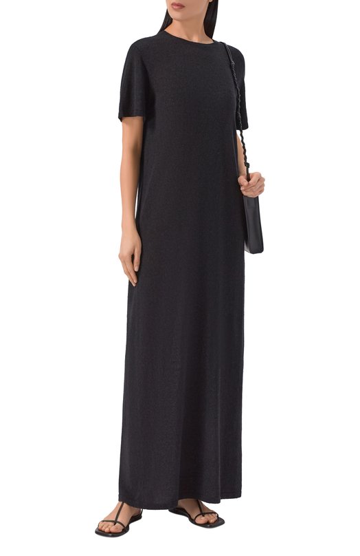 Платье из шелка и льна Co 7178LYLY-S26 Чёрный  7178LYLY-S26 Фото 2