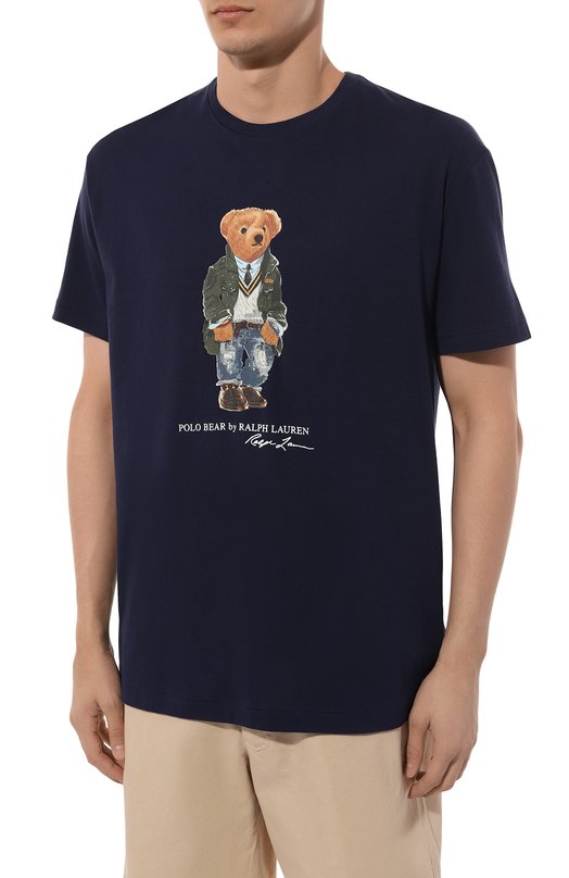 Хлопковая футболка Polo Ralph Lauren 710854497 Синий  710854497 Фото 3