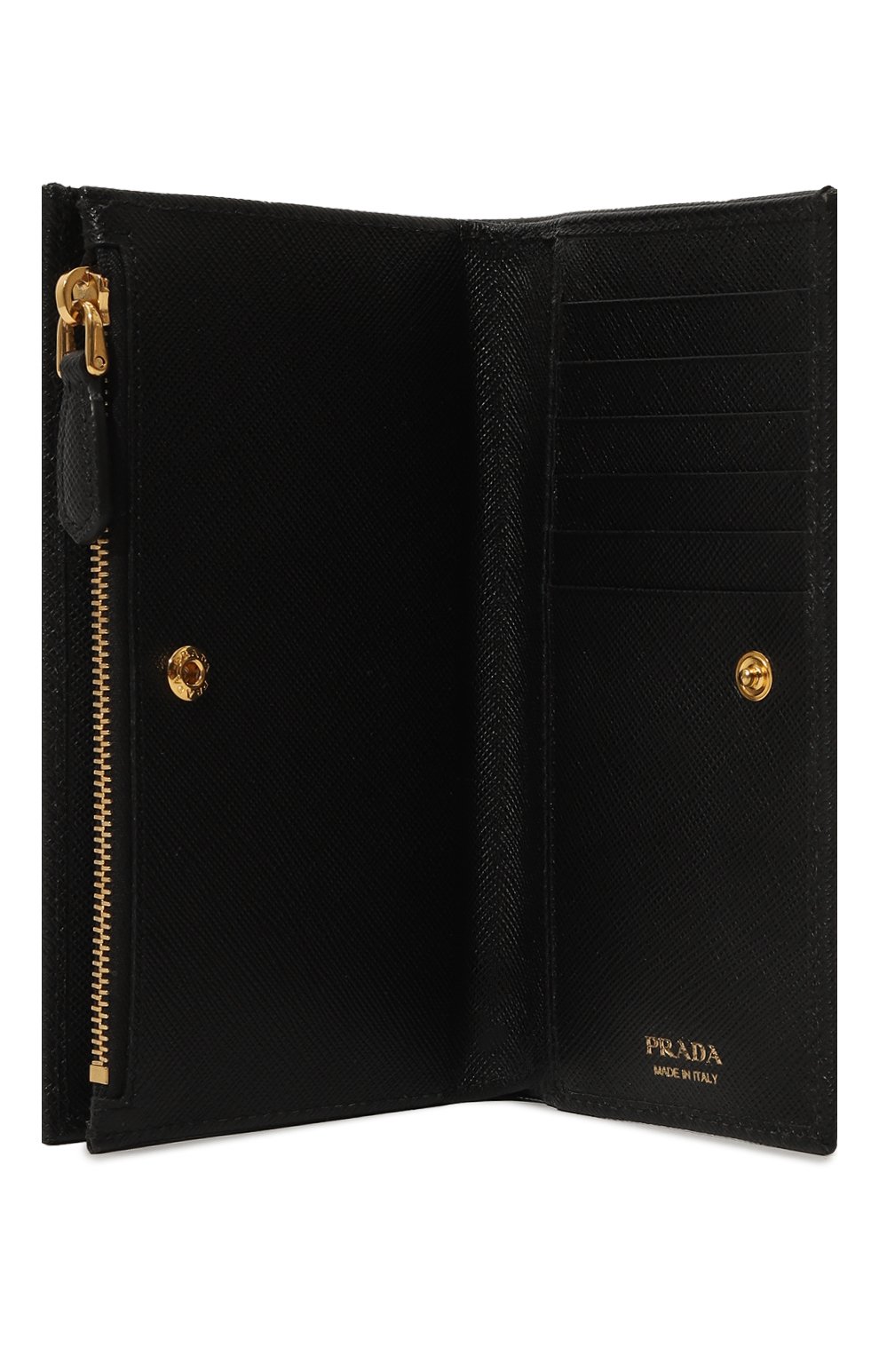 Кожаный кошелек PRADA черного цвета по цене 78000 руб., арт. 1ML009-QHH-F0002, фото 3 Кожаный кошелек PRADA, арт. 1ML009-QHH-F0002, фото 3