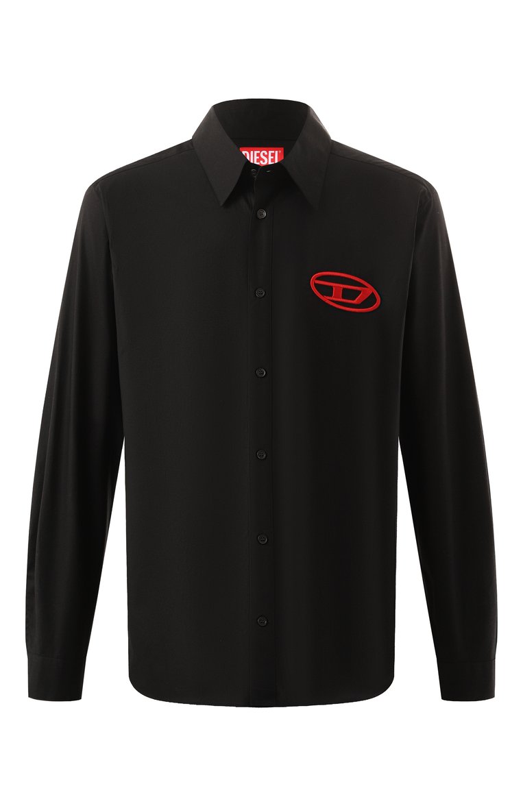 Мужская черная хлопковая рубашка DIESEL купить в интернет-магазине ЦУМ ...