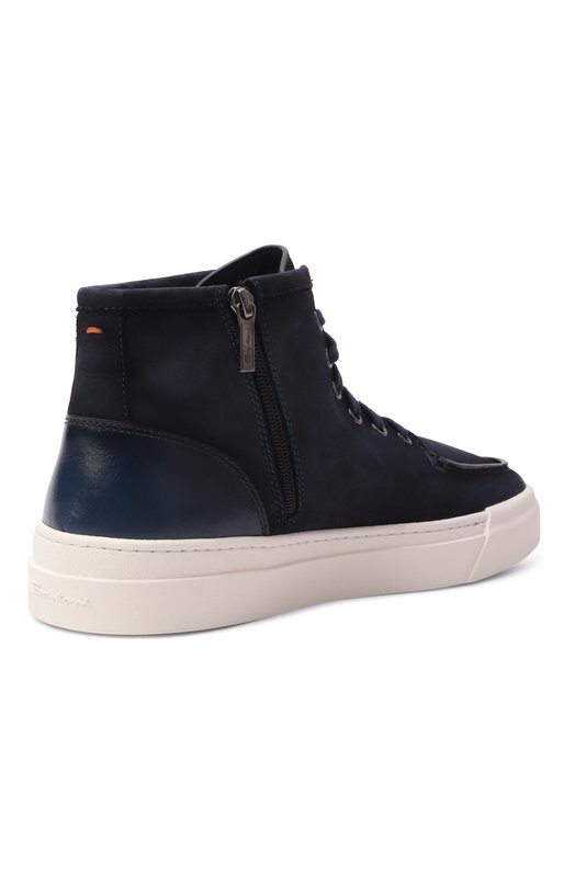 Кеды Gloria из нубука Santoni MBGG22098PNNTFTX Синий  MBGG22098PNNTFTX Фото 5