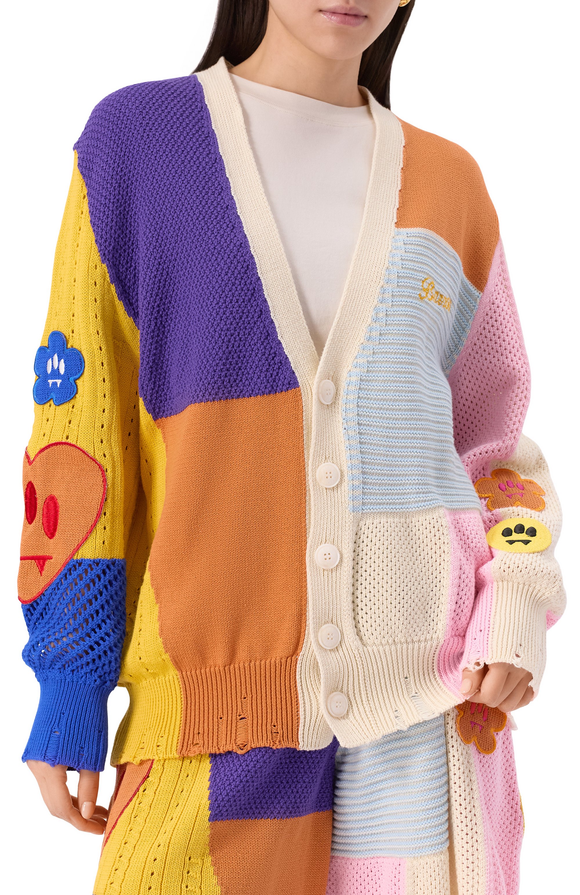 Хлопковый кардиган BARROW разноцветного цвета по цене 42400 руб., арт. S5BWW0CA078, фото 3 Хлопковый кардиган BARROW, арт. S5BWW0CA078, фото 3