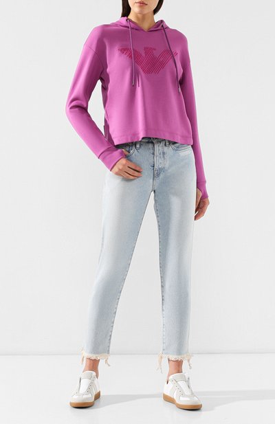 Хлопковый пуловер EMPORIO ARMANI фуксия цвета по цене 24600 руб., арт. 3G2M65/2J92Z, фото 2 Хлопковый пуловер EMPORIO ARMANI, арт. 3G2M65/2J92Z, фото 2
