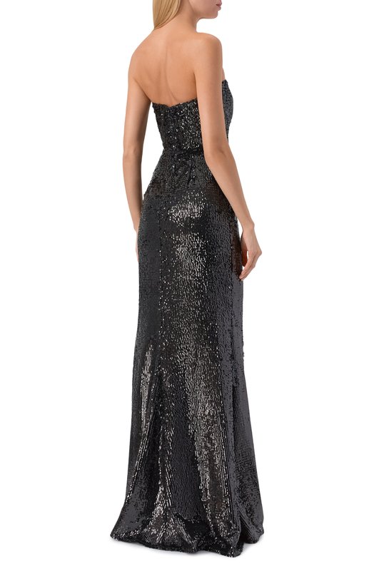 Платье с отделкой пайетками Elie Saab D0797NP25/PA008 Чёрный  D0797NP25/PA008 Фото 4