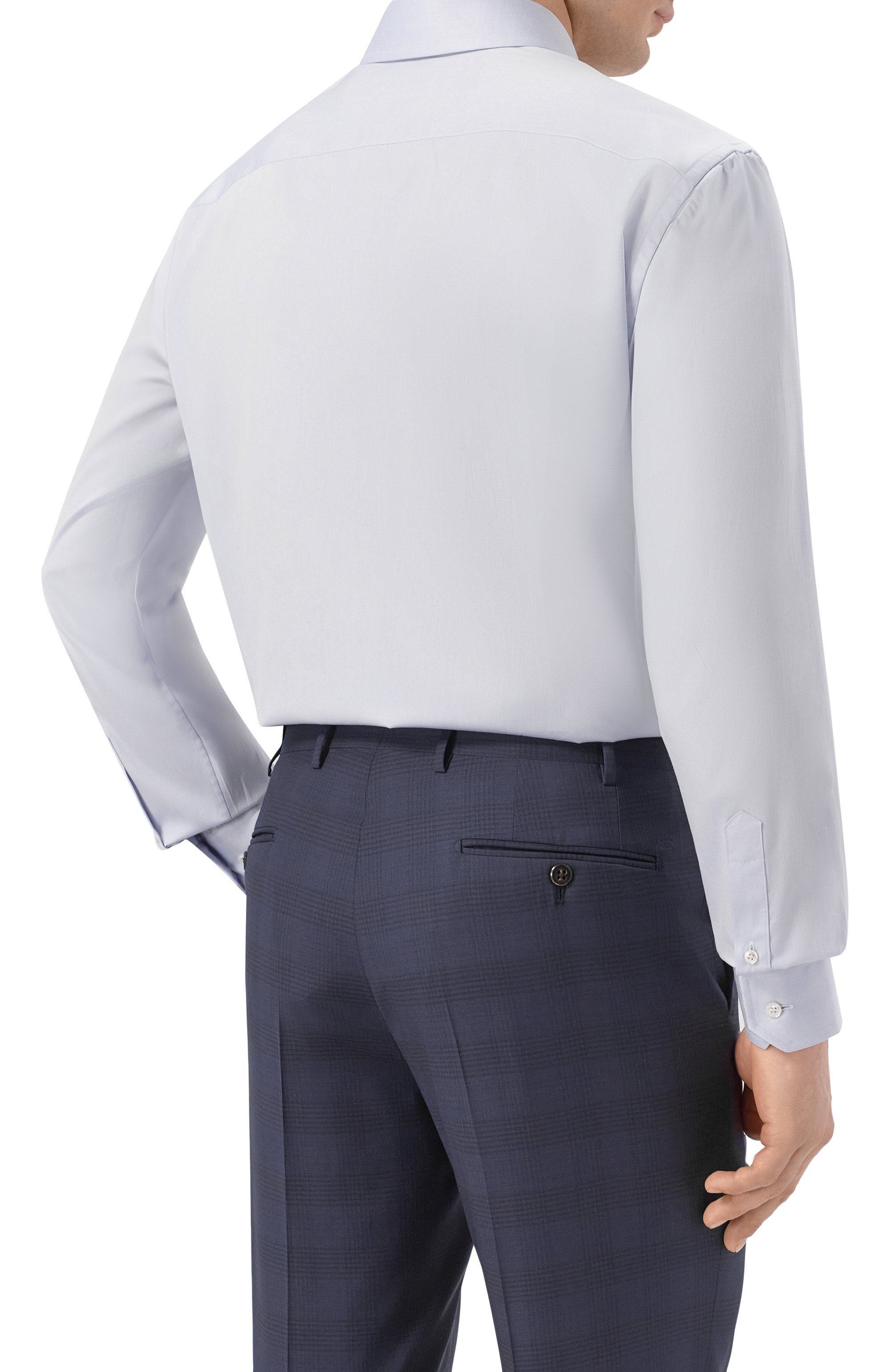 Хлопковая сорочка GIORGIO ARMANI голубого цвета по цене 63750 руб., арт. GM000468/TE11187, фото 4 Хлопковая сорочка GIORGIO ARMANI, арт. GM000468/TE11187, фото 4