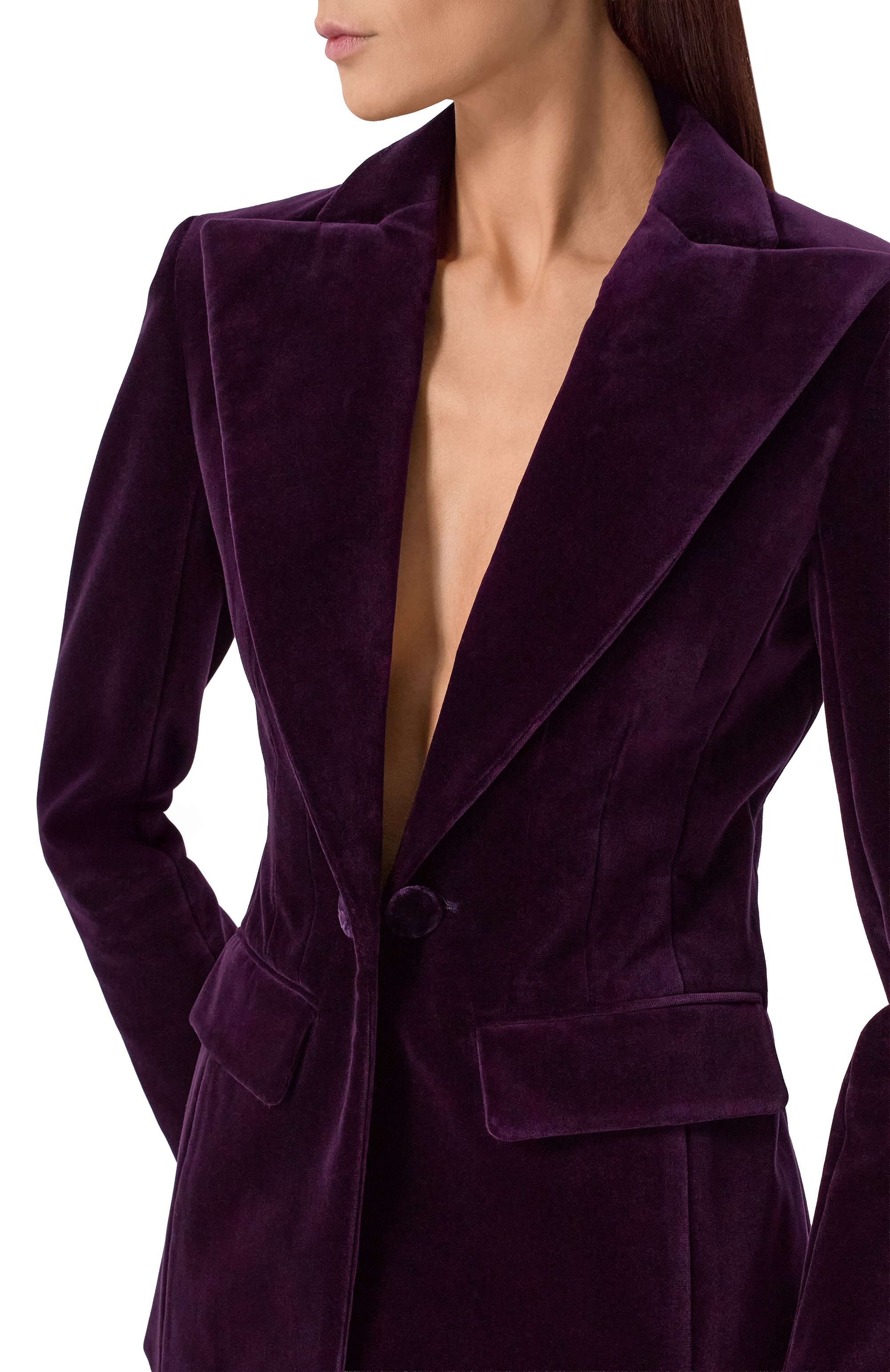 Бархатный жакет NINA RICCI фиолетового цвета по цене 214500 руб., арт. 25ACVE018/C01092, фото 5 Бархатный жакет NINA RICCI, арт. 25ACVE018/C01092, фото 5