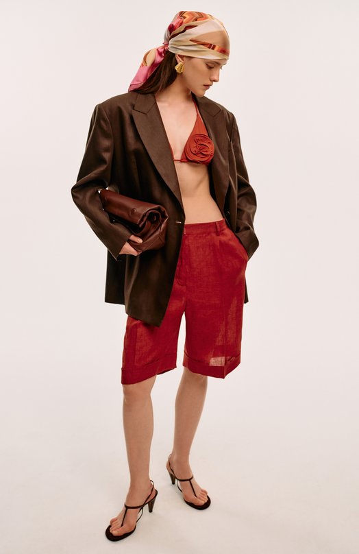 Льняной жакет Brunello Cucinelli ML1427261 Коричневый  ML1427261 Фото 8