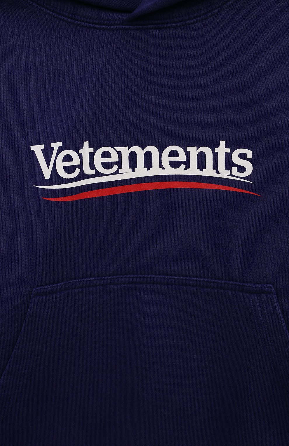 Хлопковое худи VETEMENTS темно-синего цвета по цене 49400 руб., арт. KA10HD160N, фото 3 Хлопковое худи VETEMENTS, арт. KA10HD160N, фото 3