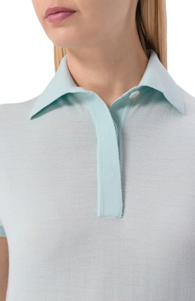 Шерстяное поло KITON голубого цвета по цене 132000 руб., арт. D577171, фото 5 Шерстяное поло KITON, арт. D577171, фото 5
