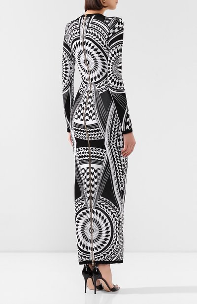 Платье-макси BALMAIN черно-белого цвета по цене 274000 руб., арт. TF16850/K041, фото 4 Платье-макси BALMAIN, арт. TF16850/K041, фото 4