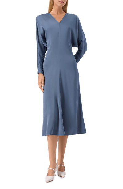 Атласное платье AGNONA синего цвета по цене 385500 руб., арт. TR1008E/U5073E, фото 3 Атласное платье AGNONA, арт. TR1008E/U5073E, фото 3