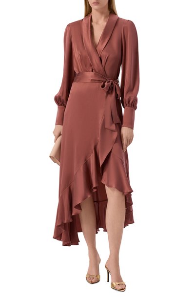 Атласное платье ZIMMERMANN бордового цвета по цене 122500 руб., арт. 8066DF26R, фото 2 Атласное платье ZIMMERMANN, арт. 8066DF26R, фото 2