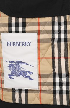 Женская куртка BURBERRY черного цвета, арт. 8096916 | Фото 7 (Длина (верхняя одежда): Короткие; Кросс-КТ: Легкие, Куртка; Материал внешний: Синтетический материал; Рукава: Длинные; Стили: Кэжуэл; Материал подклада: Хлопок)