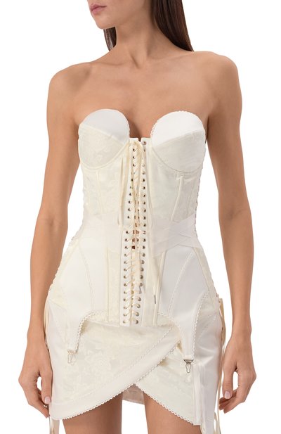 Топ-корсет из вискозы DANIIL ANTSIFEROV кремового цвета по цене 125000 руб., арт. DA_1495, фото 3 Топ-корсет из вискозы DANIIL ANTSIFEROV, арт. DA_1495, фото 3