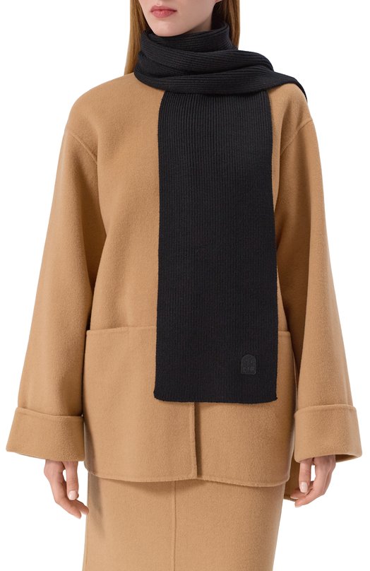 Шерстяной шарф Parajumpers 25WMPASCSC12 Чёрный  25WMPASCSC12 Фото 2