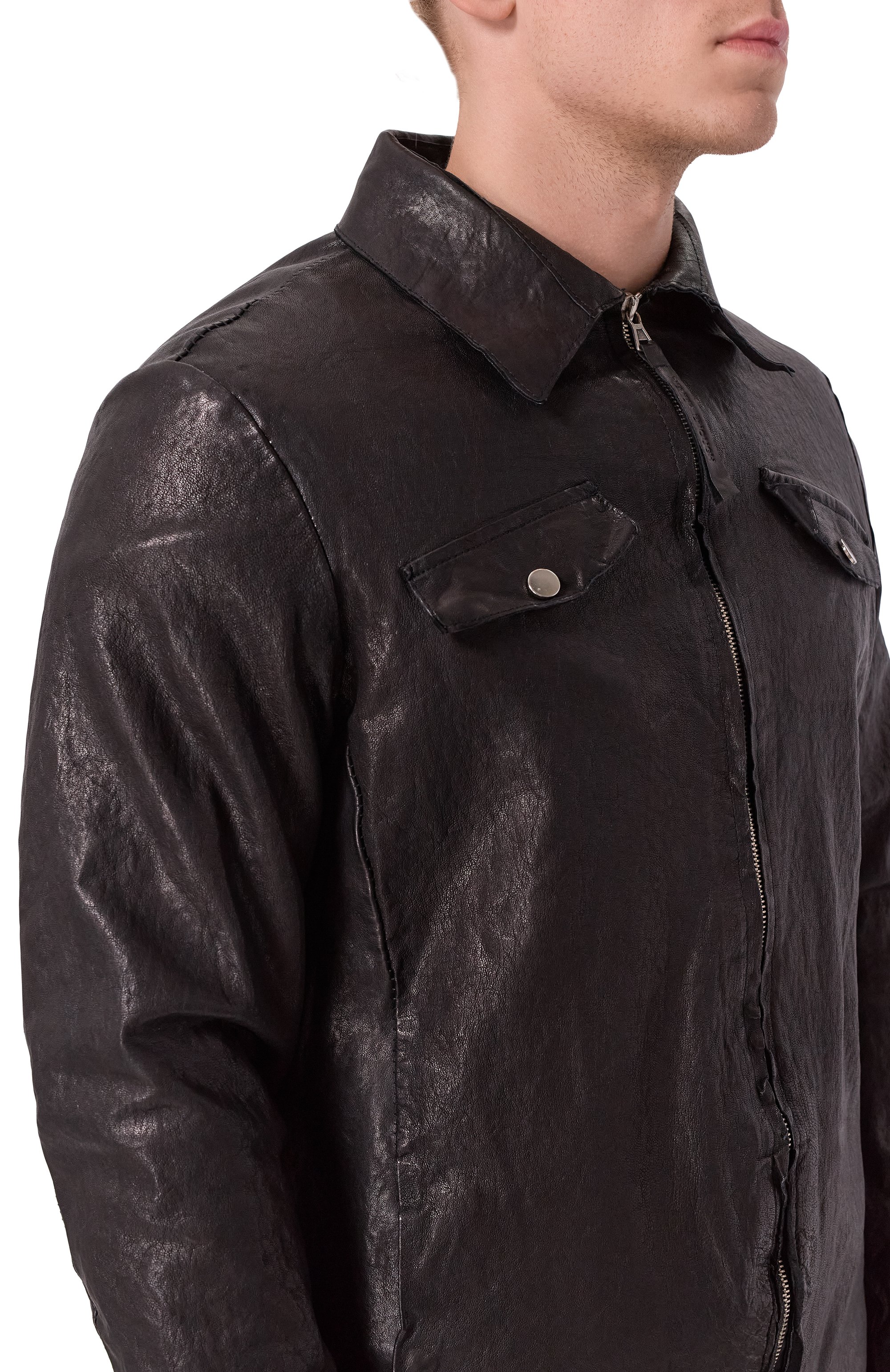 Кожаная куртка-рубашка NEVER ENOUGH, арт. MJL047, фото 5