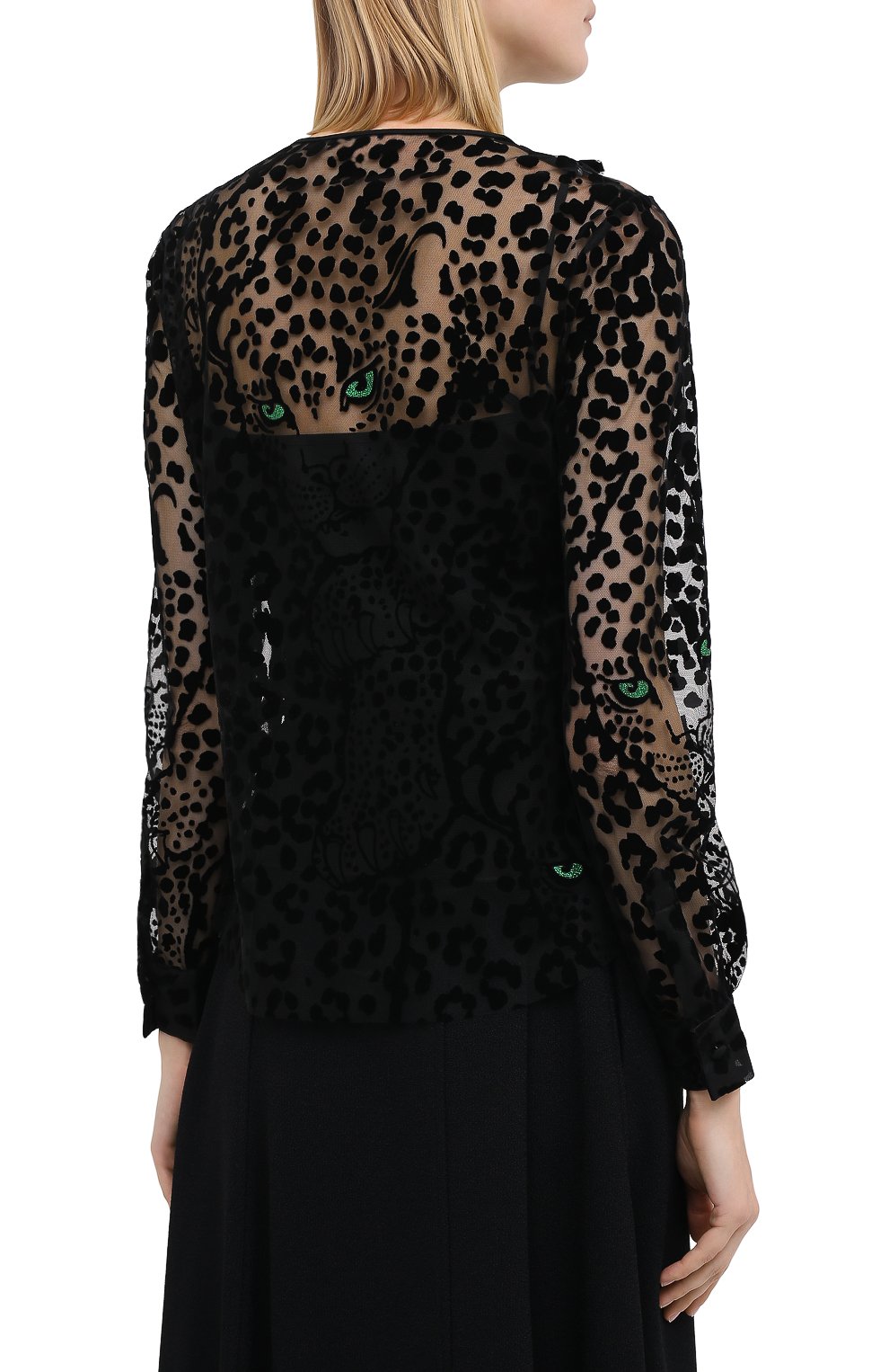Блузка REDVALENTINO черного цвета по цене 42750 руб., арт. UR3AB01C/5AP, фото 4 Блузка REDVALENTINO, арт. UR3AB01C/5AP, фото 4