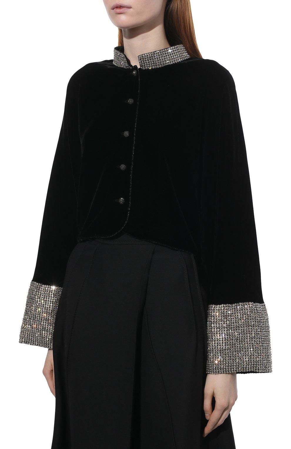 Бархатный жакет GIORGIO ARMANI черного цвета по цене 1060000 руб., арт. 1WHGR02F/T02Y6, фото 3 Бархатный жакет GIORGIO ARMANI, арт. 1WHGR02F/T02Y6, фото 3