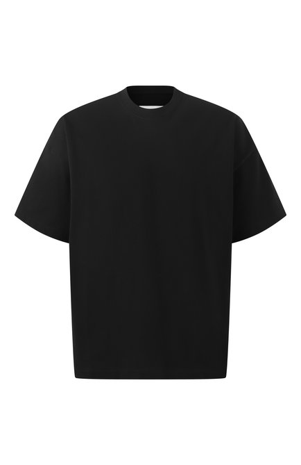 Мужская хлопковая футболка JIL SANDER черного цвета, арт. J22GC0195/J20244 | Фото 1 (Рукава: 3/4; Длина (для топов): Стандартные; Драгоценные камни: Проставлено; Материал сплава: Проставлено)