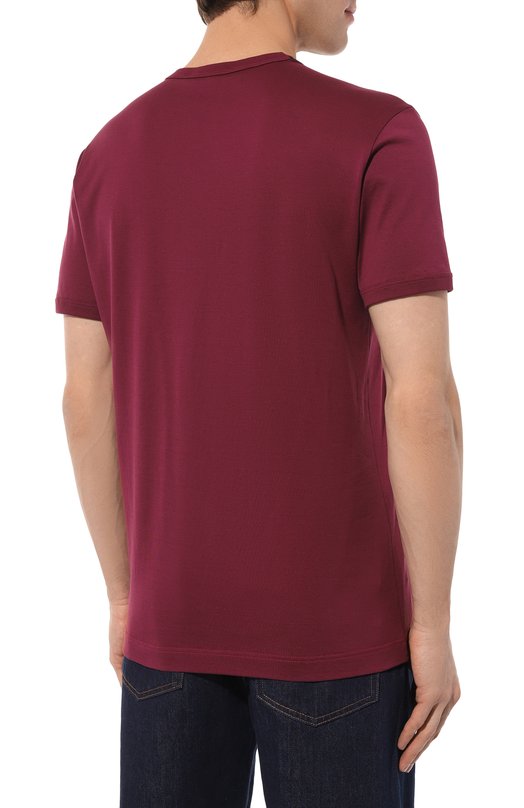 Хлопковая футболка Dolce & Gabbana G8PV1Z/G7WUQ Бордовый  G8PV1Z/G7WUQ Фото 4