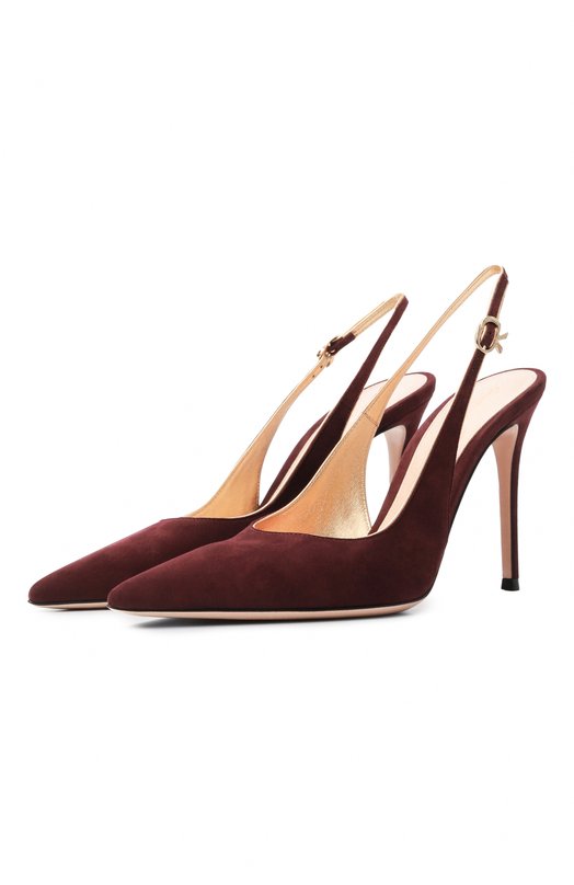 Замшевые туфли Ribbon Sling 95 Gianvito Rossi G95532.95RIC.XCKRYMK Бордовый G95532.95RIC.XCKRYMK