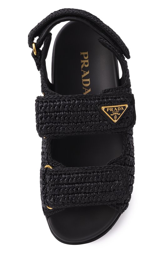 Сандалии из рафии Prada 1X440N/2C2T Чёрный  1X440N/2C2T Фото 6