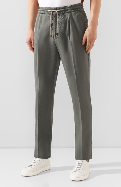 Брюки изо льна и хлопка BRUNELLO CUCINELLI, арт. M291LE1740, фото 3