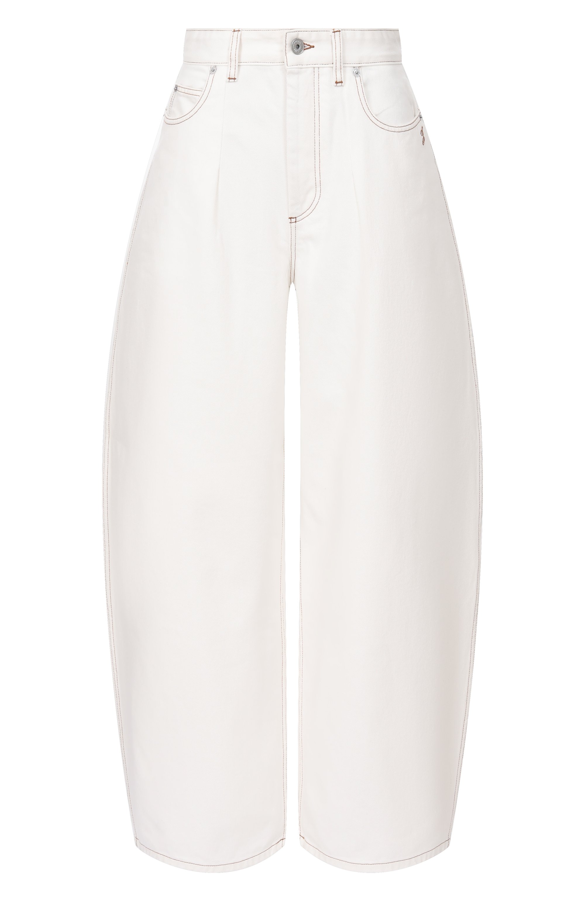 Джинсы JACQUEMUS молочного цвета по цене 69950 руб., арт. 25HPAW00609/AD00040, фото 1 Джинсы JACQUEMUS, арт. 25HPAW00609/AD00040, фото 1