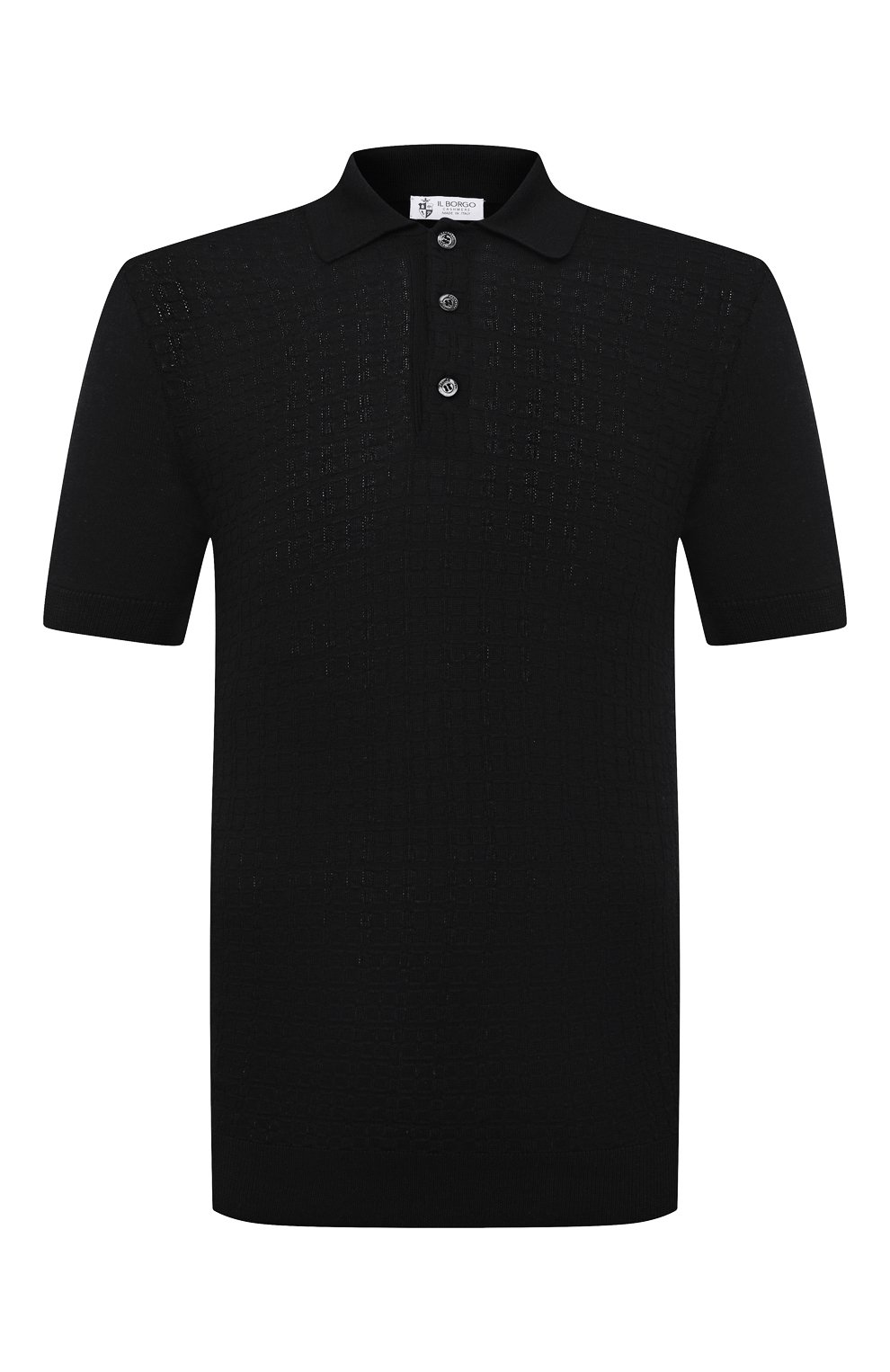 Поло из шелка и хлопка IL BORGO CASHMERE черного цвета по цене 51350 руб., арт. 57-1090-M0DG0, фото 1 Поло из шелка и хлопка IL BORGO CASHMERE, арт. 57-1090-M0DG0, фото 1