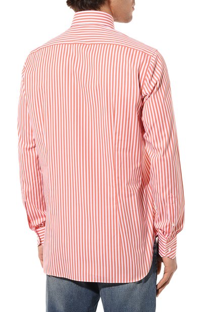 Хлопковая рубашка ZILLI оранжевого цвета по цене 72050 руб., арт. MFZ-7207-0249/0001, фото 4 Хлопковая рубашка ZILLI, арт. MFZ-7207-0249/0001, фото 4