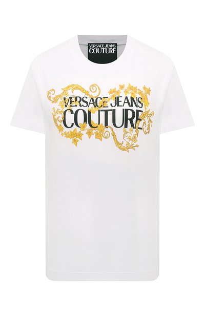 Женская хлопковая футболка VERSACE JEANS COUTURE, арт. 77HAHE05/CJ00E
