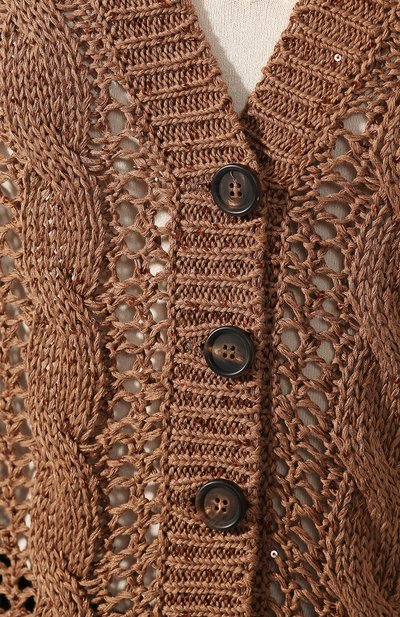 Кардиган из смеси хлопка и льна BRUNELLO CUCINELLI, арт. M70310316, фото 5